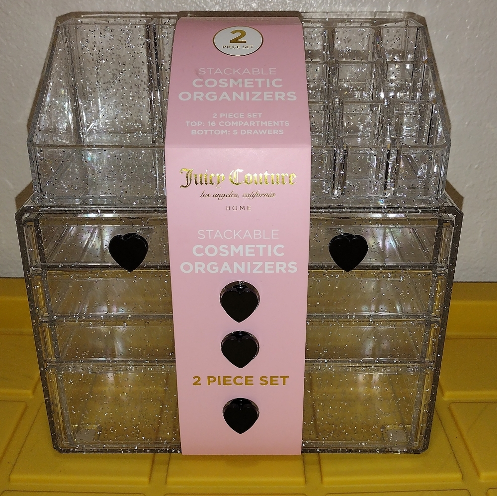 JUICY COUTURE STACKÀBLE COSMETIC ORGANIZER CLEAR JUICY COUTURE ORGANIZER